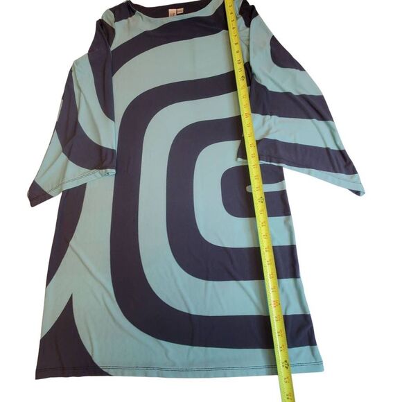 SOHO Apparel Women’s Retro Swirl Print A-Line Dress – Size L – Long Sleeve, Aqua - Picture 7 of 7